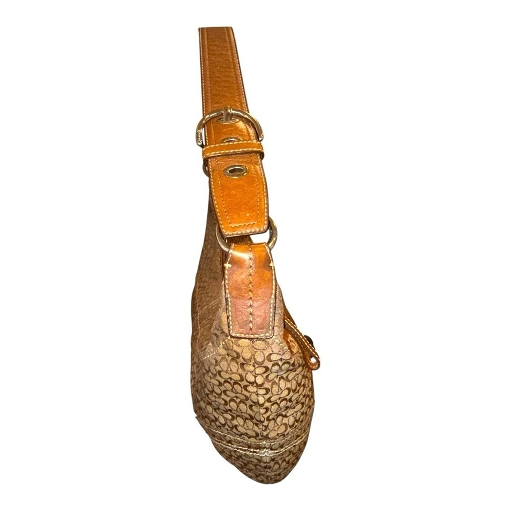 Y2K ▶️ COACH ◀️ Classic Buckle Strap Monogram Jacquard Canvas Hobo Bag Crescent - Picture 11 of 14